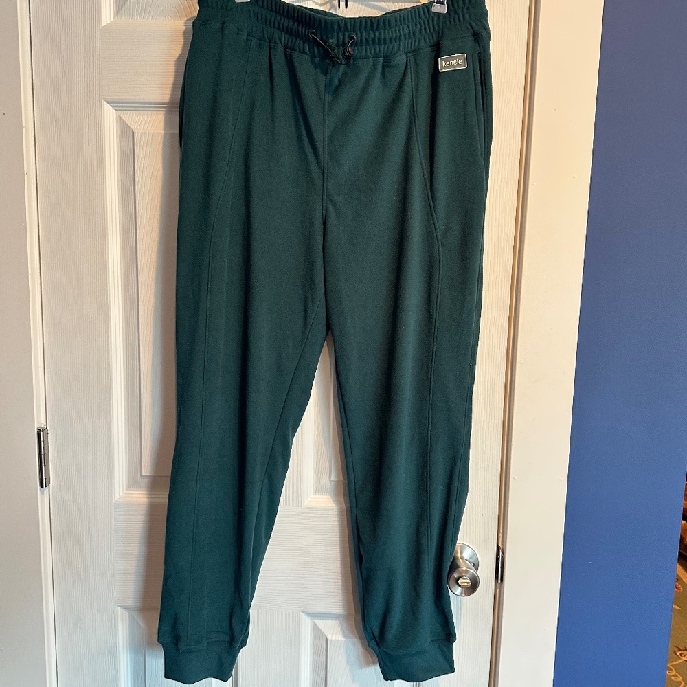 Kensie Green Fleece Women's Jogger Sweatpants size Large